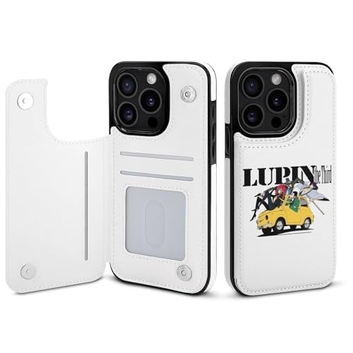 iPhone15Pro用ケース 手帳型 ルパン三世 スマホケース 財布型 アイフォン15Pro用ケース おしゃれ 軽量 背面 携帯カバー カード収納 スタンド機能 PUレザー 耐衝撃