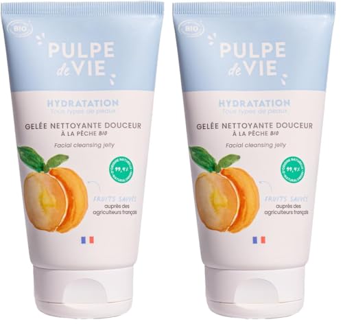 Routine Visage Matin et Soir avec la Gelée Nettoyante à la Pêche Pulpe de Vie