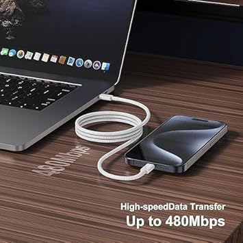 Image of Original with New Braided C to -C Cable Cord, 20W USB-C Power Adapter Type-C Wall Charger for iPhone 15 /15 Plus /15 Pro /15 Pro Max /iPad Pro /Air 5th /Mini /iPad 10th Mobile Charger (DEC85)