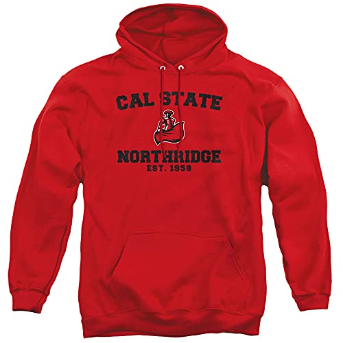 California State Univeristy Northridge Official Circle Logo Unisex Adult Pull-Over Hoodie, CSUN Matadors, Red, X-Large