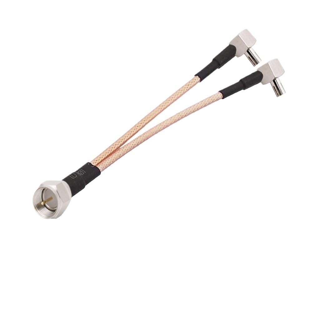 LIHUA R*/F Cavo coassiale RG316 Pigtail F femmina F maschio a 2 x CRC9/TS9 maschio connettore 1to2 tipo Y splitter combinatore modem router an/te/na (da F M a 2 x TS9 M90, 30 cm)