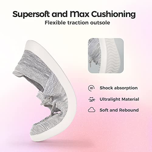 Image of BELOS Women's Rhinestone Lace Up Loafers Shoes Comfortable Slip On Mesh Knit Walking Shoes Fashion Lightweight Sparkly Glitter Sneaker