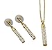 Produktbild Hanessa Damen-Schmuck Set Stangen Halskette und Ohrringe Gold Vergoldet Strass-Steine Geschenk für die Frau/Freundin