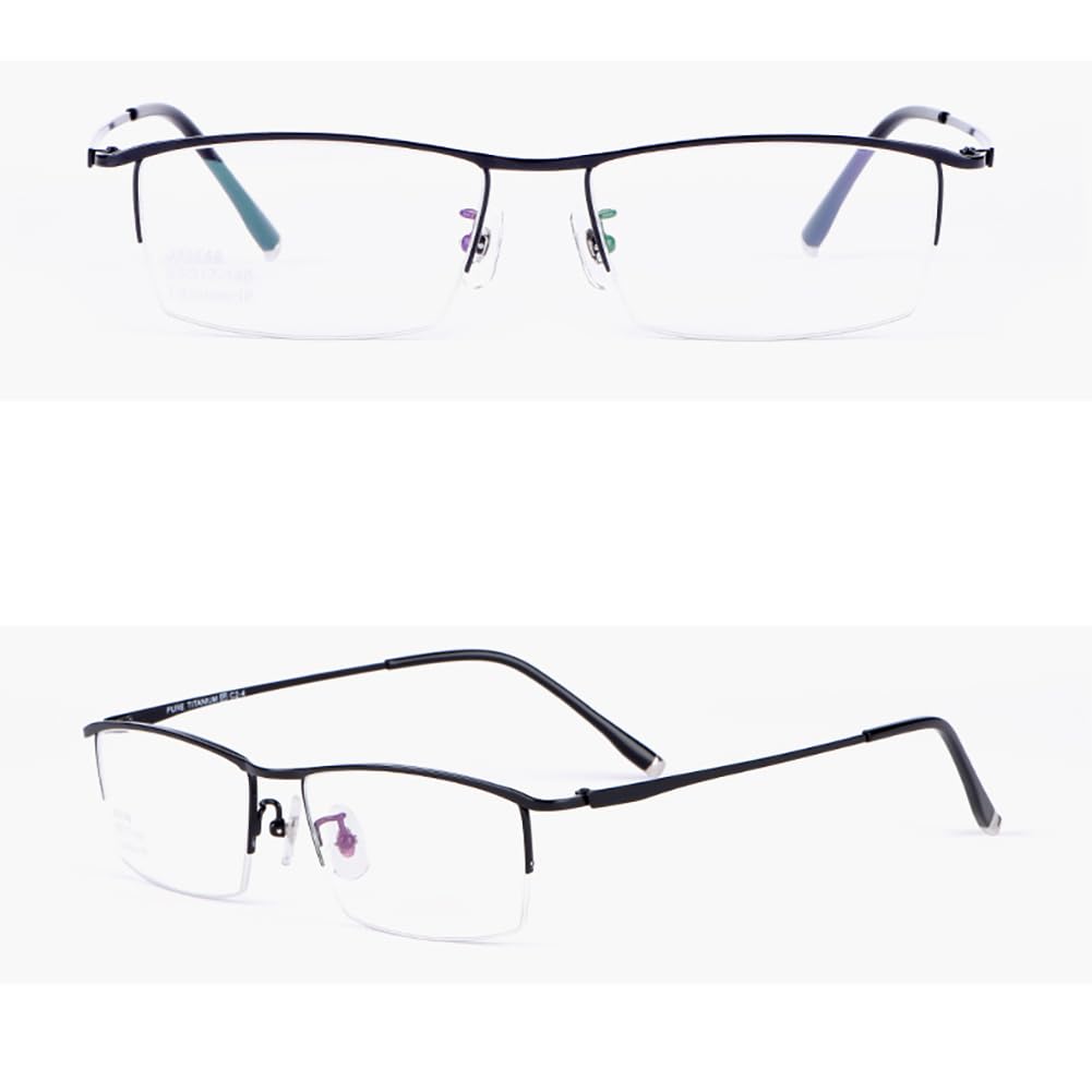 JIETIAN Gafas Lectura Alta definición con Lentes Resina asférica Hombres Titanio Puro para Proteger los Ojos la luz Azul la computadora Tallas de +0,5 a +3,0.,Negro,+2.0