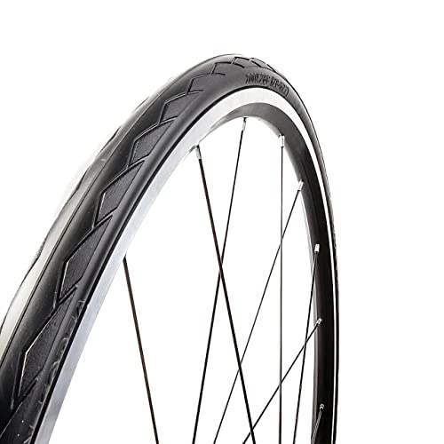 Tannus 100% Pannenschutz-Reifen 700x28c (28-622) Airless Tire Semi Slick | Solider Rennradreifen Road, Farbe Midnight (Schwarz), H&auml;rte Hard