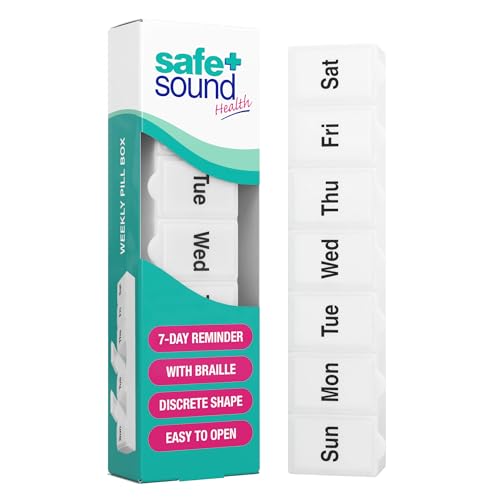 Safe and Sound Mini Pocket Sized 7 Day Pill Box Pop-open-catch lids