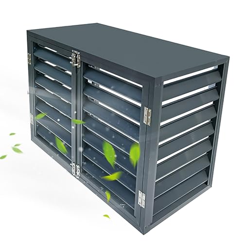 SDVantage Cubierta de aluminio resistente para todo tipo de clima, antirrobo, valla de privacidad, valla de aire acondicionado, cubiertas de aire acondicionado para unidades exteriores (puerta doble 2