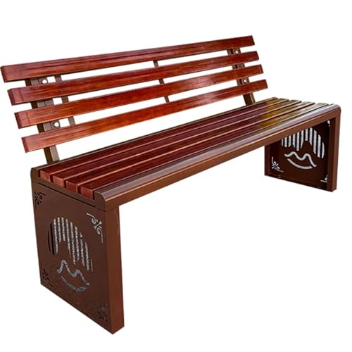 AoForce Outdoor Benches Weatherproof Stable Galvanized Steel Tubes Perfect for Backyard, Deck, Lawn, Poolside Upholstery Width 40cm (15 Inches) with Backrest(100 * 40 * 85CM)