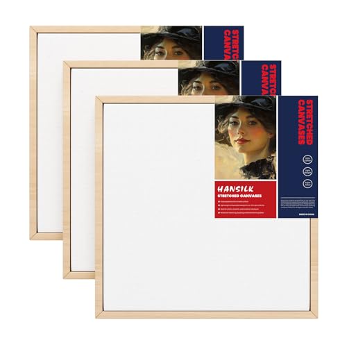 3pk 10x10 Blank Framed Canvas Wall Art - Premium White