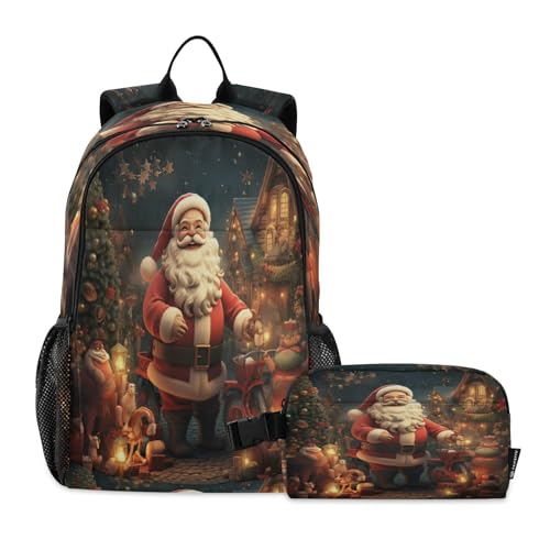 Sac à dos Noël léger et durable pour l'école avec kit repas assorti