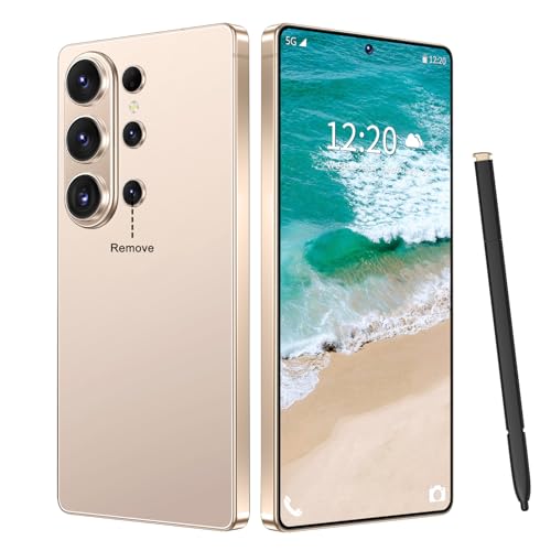 Image of SZV 26 Ultra Unlocked Cell Phone,16+1TB 5G Unlocked Phone, Built in Pen Android 15 Battery 7000mAh 6.99 inch HD Screen Smartphone, Dual SIM /Face ID /Fingerprint Lock /GPS (Gold, 16+1TB)