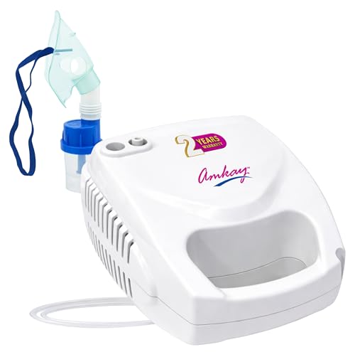 Image of AMKAY Portable Compressor Nebulizer Machine for Adults & Kids | Compact, Lightweight, Low Noise, High Efficiency | with 2 Year Replacement Warranty