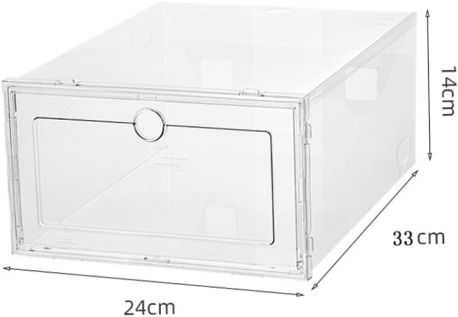 Luxshiny 6pcs Transparent Shoes Storage Boxes Plastic Shoe Container for Organized Sneaker Display Dustproof Drawer Type Design for Closet and Entryway Use