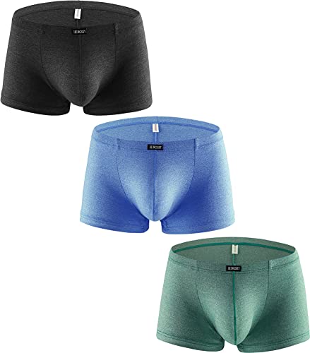 iKingsky Men's Stretch Bulge Boxer Briefs Sexy U-hance Pouch Shorts Soft Low Rise Trunk Under Panties for Men