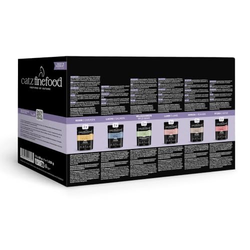 catz finefood Purrrr Collection II - Monoprotein Katzenfutter nass - getreidefrei, zuckerfrei, hypoallergen - hoher Fleischanteil - Multipack Nassfutter für Katzen - im Beutel, 12 x 80g-85g