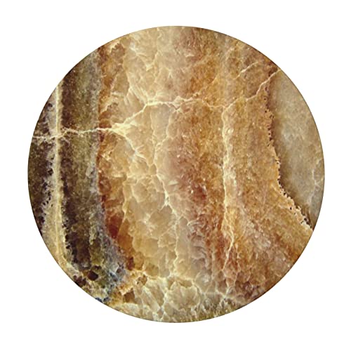 Marble Round Fitted Table Cover With Elastic Edges,Marble Pattern Marbling Culture Design Waterproof Oil-Proof Table Cloth Stain-Resistant,Golden Yellow - Fits Tables Up To 68″ - 74” Diameter #TOP2