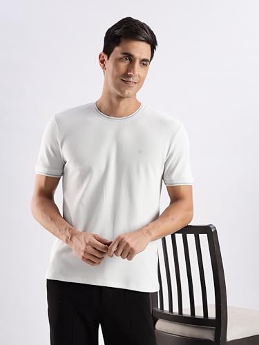 Image of TURMS Men's Ice Cool Tech Round Neck T-Shirt, Odor Control, Stretchable & Breathable, Cotton Rich Fabric, Half Sleeve