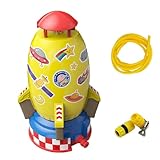 Hitburu Raketensprinkler,Cartoon-Weltraumraketensprinkler Mit 360-Grad-Drehung | Sommer-Spritzspaß-Spielzeug, Raketensprinkler Für Wasserspiele Im Freien, Wasserdruckkontrolle, Flughöhe