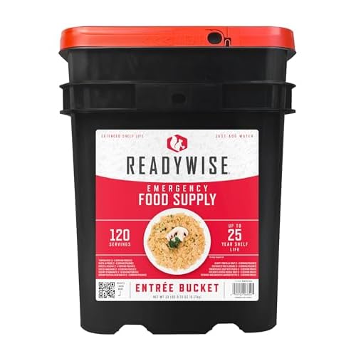 ReadyWise Emergency Food Supply – 120 Servings Favorites Sample Bucket, Survival Food Kit, Freeze Dried Prepper Food & Dehydrated Meals for Camping Essentials & Backpacking, up to 25 Year Shelf Life