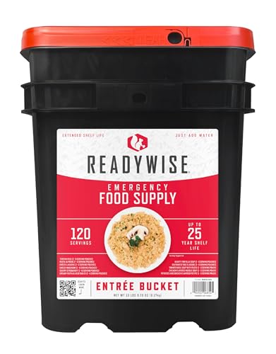 ReadyWise Emergency Food Supply - 120 Servings Favorites Sample Bucket, Survival Food Kit, Freeze Dried Prepper Food & Dehydrated Meals for Camping Essentials & Backpacking, up to 25 Year Shelf Life