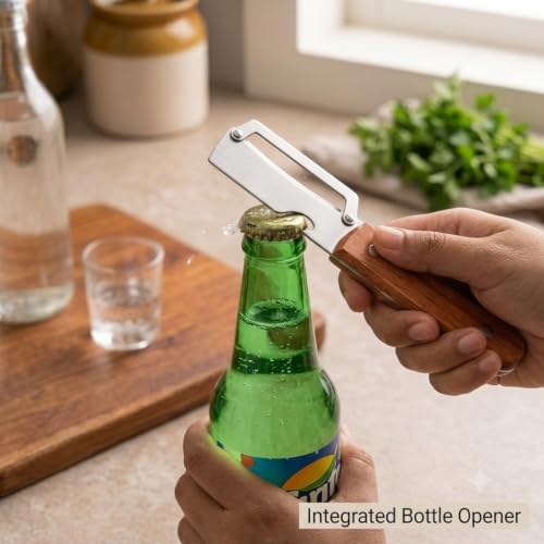 Image of Vegetable Peeler Combo Pack of 2 Stainless Steel with Wooden Handle