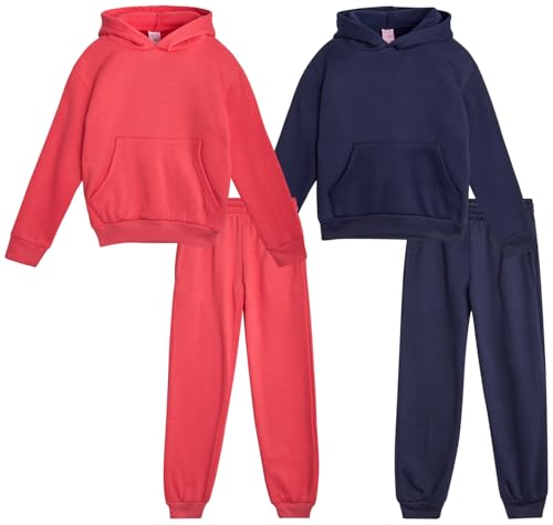 Real Love Toddler Girls Pants Set - 4 Piece Girls Jogger Sweatpants and Hooded Sweatshirt Youth Kids Activewear Set (2T-6)