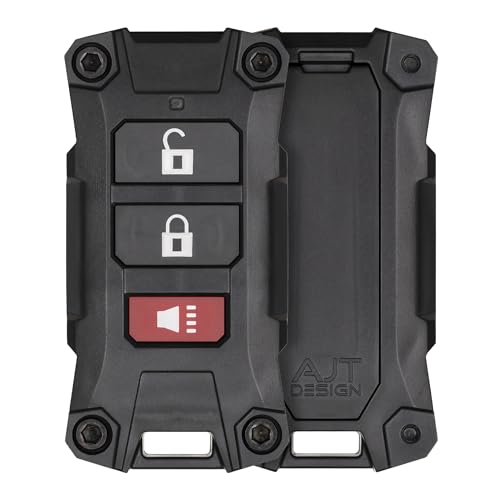 AJT DESIGN Replacement Key Fob Case Compatible with Jeep Wrangler JL (2018+) & Gladiator JT | Rugged ABS Key Fob Shell - IF029 V2 | Compatible Jeep Wrangler JL Accessory Made in USA - Black