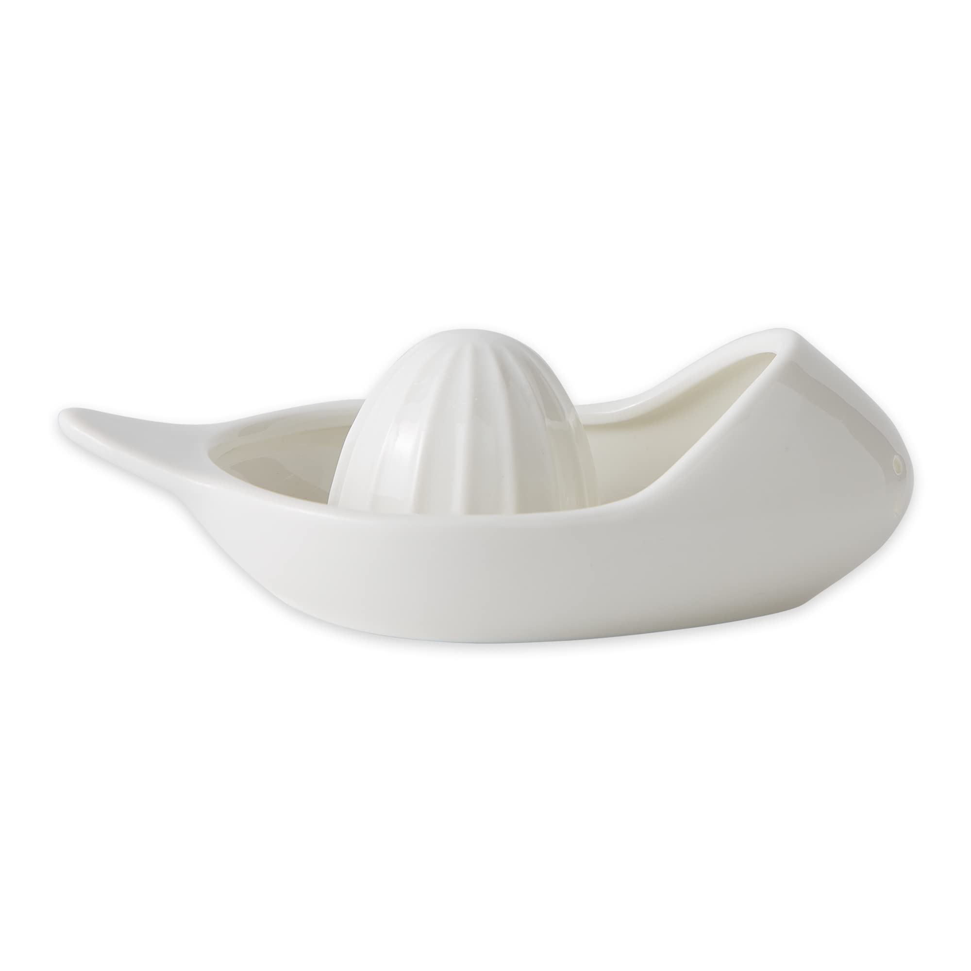 RSVP International Porcelain Kitchen Tool Collection, Citrus Juicer/Stainer, White