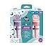 Tommee Tippee Advanced Anti-Colic 9 oz BPA Free Baby Bottles, Newborn 0+ Months, Slow Flow Breast-Like Nipple, Unique Design Keeps Air Away from Milk and Baby, Pink and Purple, Pack of 2