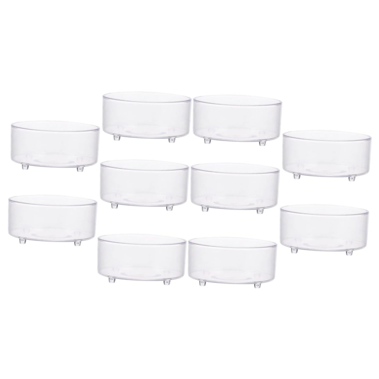 ERINGOGO 10Pcs Acrylic Reptile Feeding Bowls Durable Water and Food Dishes for Bearded Dragons Geckos Lizards and Stable Turning Easy to Clean Reptile Care