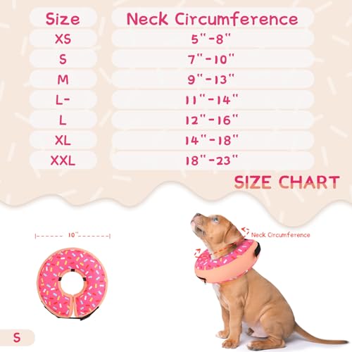 Image of Supet Inflatable Dog Cone Collar Alternative After Surgery, Doggie Neck Donut Collar Recovery ECollar for Post Surgery, Soft Dog Cone for Small Medium Puppies Cats