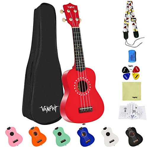 VANPHY Ukulélé soprano 53,3 cm pour débutant avec kit de démarrage, sac à dos, corde en nylon, chiffon de nettoyage… - Les Beatles, Paul McCartney, John Lennon, RIngo Starr, George Harrison VANPHY Ukulélé soprano 53,3 cm pour débutant avec kit de démarrage, sac à dos, corde en nylon, chiffon de nettoyage…