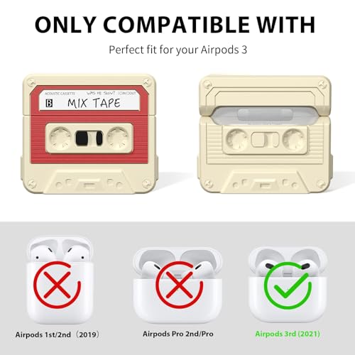 Image of AirPods Pro 2 Case Cover, KOREDA Funny Cassette Tape Design Case for Airpods Pro 2nd Generation /1st Generation (2023 /2022 /2019), Cute Cartoon Fashion Silicone Protective Case for Women Men