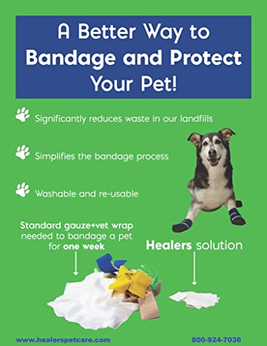 Healers Nonslip Paw Protection Dog Booties For Medium Size Dogs - Soft Comfortable Dog Boots With Best Paw Traction - Gauze Included (Blue) #TOP6