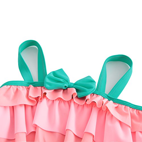 Image of Girls One Piece Swimsuits Hawaiian Ruffle Swimwear Beach Bathing Suit