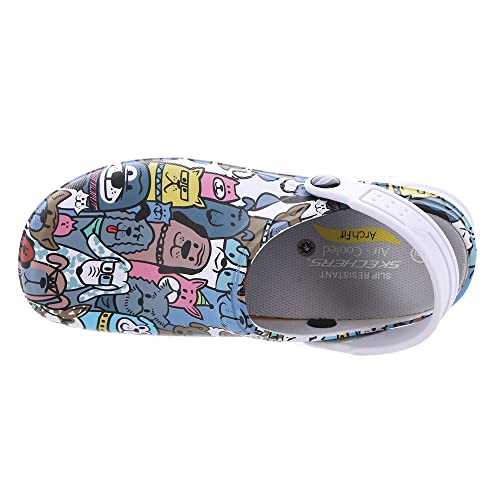 Skechers Skechers Work Arch Fit Riverbound Petties Clog Womens Slip On 11 BM US WhiteMulti