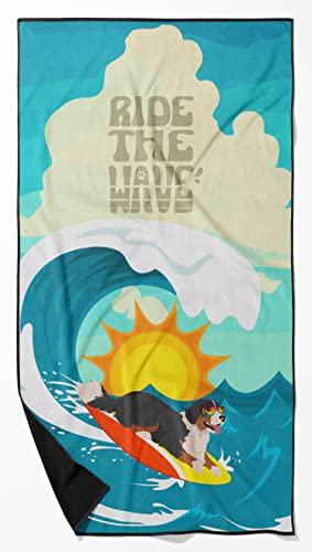 Caroline's Treasures Surfer Bernese Mountain Dog Beach Towel #TOP18