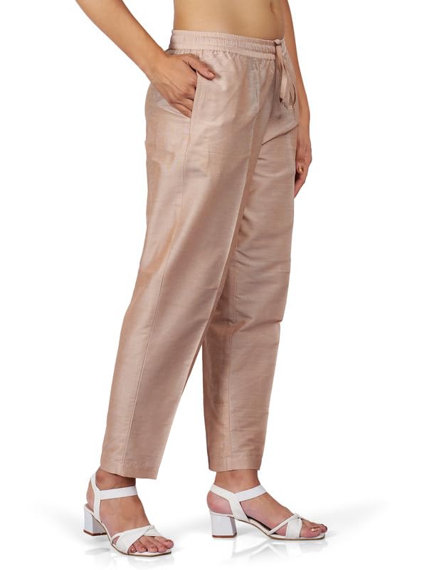 Image of Trouser Pants for Women,Stylish Trousers for Woman for Kurti Relaxed & Regular Straight fit Palazzo,Ethnic Bottom Formal Pants for Women Office wear Casual & Daily Use