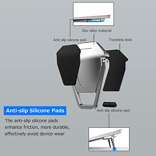 Image of RYAP Portable Shield Type Laptop Stand Foldable Zinc Alloy Laptop cket Small Size Bearing Efficient Heat Dissipation