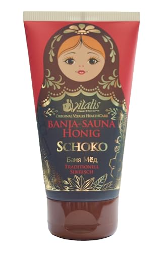 HAF® Vitalis Banja Sauna Miel Chocolat Tube de 150 g Accessoire sauna Crème apaisante et relaxante 100 % naturelle sans additifs ni conservateurs Qualité : fabriqué en Europe