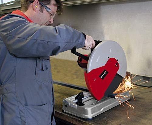 Einhell TC-MC 355 Metal Cutting Saw | 2300W Chop Saw With 355mm Cutting Disc, Soft Start, Adjustable Height Stop, Clamping Mechanism with Quick-Release Lock | Bench Type Cross Cut Saw