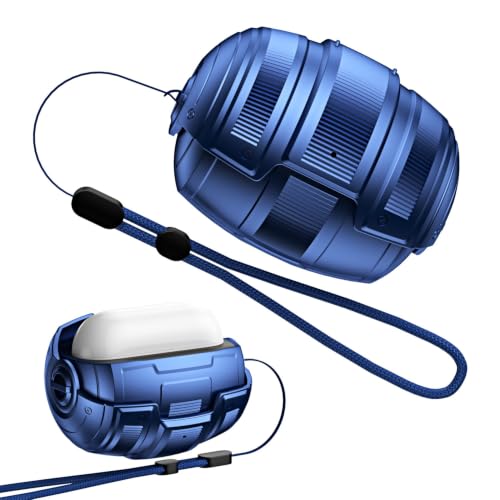 Étui AirPods Pro 3 (2025) bleu coque rigide silicone avec sangle élégante