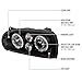 Instyleparts Dual Halo Projector Headlights (Matte Black Housing/Clear Lens) Made for and Compatible with 1993-1998 Volkswagen Golf Mk3/Cabrio
