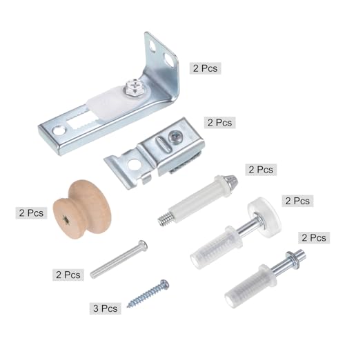 uxcell Kit de Herrajes para Puerta Bifold incluye Pivote Superior e Inferior, Soporte y Rueda Guía, Perilla y Tornillos para Puerta Plegable de Clóset miniatura 3