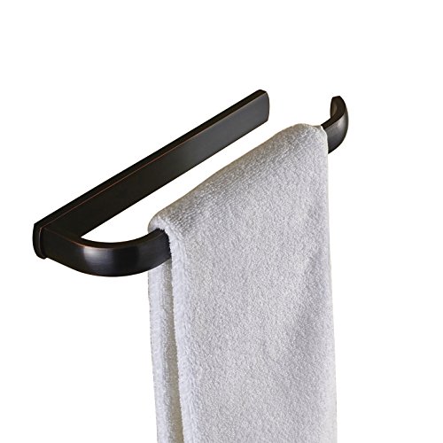 Rozin Bathroom Single Towel Rail Wall Mounted Towel Bar Hanger Black Color