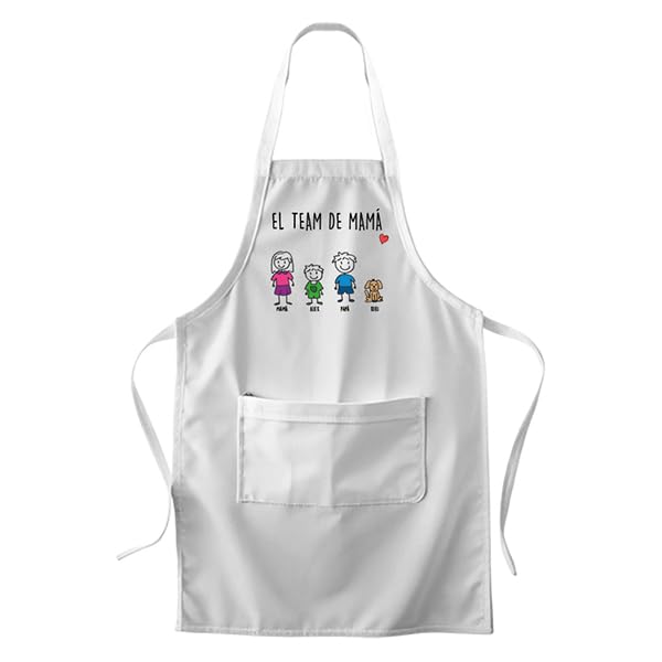 Transparent Gift Delantal Personalizado Mamá. Regalo para Familiares, Amigas o Pareja. Delantales de Cocina. Regalos Personalizados para Cumpleaños. Regalos Originales para Mujer