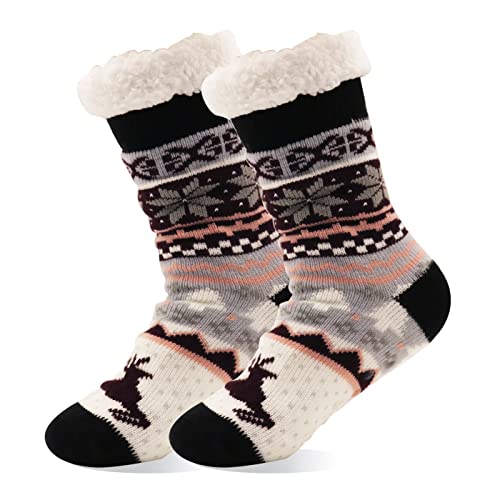 EMA MEGA GROUP Kuschelsocken Damen ABS Wintersocken Mit Anti-Rutsch-Klebepunkte, Stoppersocken Size 36-41