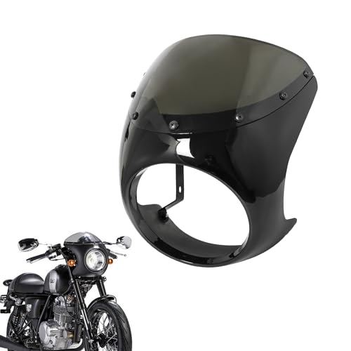 オートバイビキニカウル スクリーンカウル ヘッドライトフェアリングキット Cafe Racer用 (光沢のある黒色のガラス) - TTETNLY - 商品画像