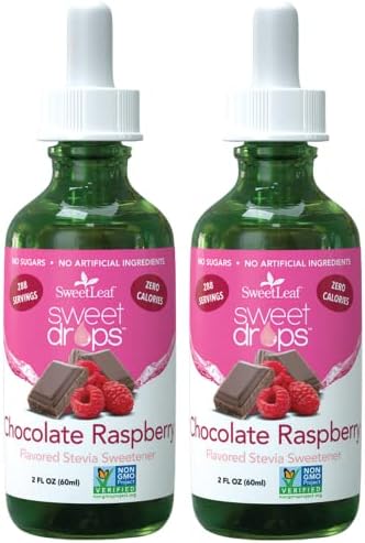 SweetLeaf Sweet Drops Chocolate Raspberry Liquid Stevia Sweetener - Chocolate Stevia Drops, Zero Calories, Zero Sugar, Non-GMO, Gluten-Free, Keto Friendly, Chocolate Flavor Stevia - 2 Fl Oz