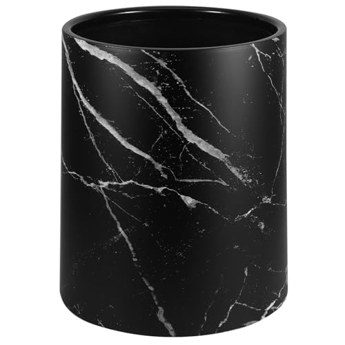 Caneca de basura negra tipo mármol sin tapa 10.62x9.05x9.05 in